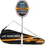 Hundred Black, Red Strung Badminton Racquet, 84 G