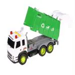 Ktrs Enterprise Plastic 1:16 Inertial Kids Garbage Truck Toys Friction Powered Green City Garbage Cleaning Truck Toy For Kids