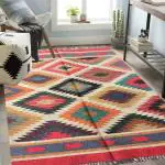 Budhraj Durry Udhyog Flat Woven Wool Jute Dhurrie Rug/Woven Kilim Carpet 4feet x 6Feet.