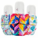 Mylo Essentials Cloth diapers for babies with 3 Free Insert, Oeko Tex Certified for 3Months to 3Years, Pack of 3 (Rainbow,Floral Spring,Heart Doodles)