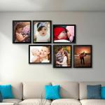 Kuber Industries Black Collage Photo Frame For Living Room (Set Of 6)
