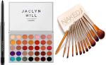 URBEN QUEEN Smudge Proof HDA64 Makeup Beauty Kajal & Rosedale The Jaclyn Hill Professional Eyeshadow Palette & Rosedale Naked 3 Set of 12 Makeup Brush
