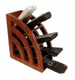 PEBBLE CRAFTS Brown Wood 17.78 x 8.63 x 20.32 cm Remote Control Holder Stand