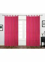 Vidhya Fabrics Handloom 100% Cotton Door Curtains for Home / Office - 7 Feet / 46 x 84 Inches - Purple Pack of 2