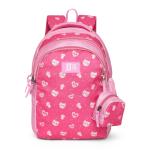 Nasher Miles Tic Tac Toe Kitten Kids Backpack | 30L | 3 Compartments | Casual Bags | Pink