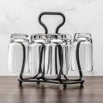 ARTS Crafties Glass Stand/Tumbler Holder/Glass Holder for Kitchen/Dining Table (Rectangle,Cast Iron)