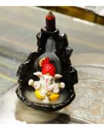 Beckon Venture - Multicolor Handicrafted Smoke Ganesha Water Fountain Backflow Incense Burner With 10 Smoke Backflow Incense Cone In Incense Sticks For Home Smoke Ganesh In Religious Idols