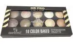Bingeable Multicolor Hda 64 Hd Pro 10 Color Baked Eyeshadow Palette - 18 G
