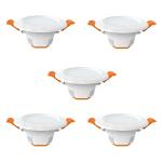 Fybros Natural White F-Eco Ceiling Junction Box Indoor Led Lights For Home - 6 Watts, 5 Pc