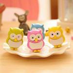 Crackles Cute Colourful Owl Erasers - Set Of 10