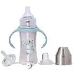 Adore Trion 3 in 1 Stainless Steel Sipper with Twin Handle 250ml- Green Dino