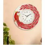 HARSONA Analog 33.02 cm X 33.02 cm Wall Clock Peacock Multicolor