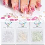 Maycreate Multicolor Acrylic 3D Peach Heart Nail Rhinestones Resin Lovely Art Sticker 3 Colors Mixed - Azxo2-15Nfyn3