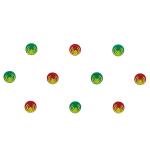 Comet Busters Red, Green Round Bindi For Women