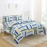 HOKIPO Microfiber Ultra Soft Reversible Double Bed Bedding Set with Comforter/Blanket, 1 Bedsheet and 2 Pillow Cover | All Weather Duvet | 220 GSM (IN-562-D2)