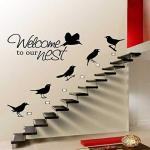 CVANU Welcome to Our Nest Vinyl Wall Sticker for Wall Decoration