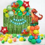 SpecialYou.in Dinosaur Theme Happy Birthday Decoration Items for Boys Dinosaur Balloon Set Birthday Backdrop for Decoration Party Banner 57pcs