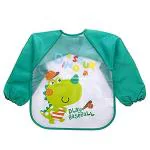 FOK 1 Pc Full Sleeves Washable Waterproof Feeding Bib for Babies and Kids - Random Color