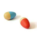 Shumee Blue And Orange Handcrafted Wood Egg Shakers Percussion Instruments For Kids (6M Plus) Set of 2