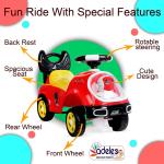 Robot Red Ride On Push Car/ Baby Car with Music, Toy Storage and Back Rest
