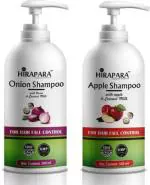 HIRAPARA Apple Cider Vinegar Shampoo And Red Onion Hair Shampoo ( Pack Of 2-300ML Each) (600 ml)