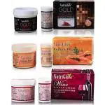 NutriGlow Gold Kesar, Papaya Fruit and Wine Bleach Cream For Lightening Facial Hair, Tan Removal 43gm Each (Pack of 3)