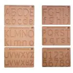 Mini Leaves Brown Engineered Wood English Alphabet Tracing Board Capital, Small And Numbers With 2 Dummy Pencils For Kids 3 Plus Years (Pieces Of 3)