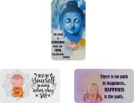 AVI Multicolor Rectangle Fridge Magnet With Buddha Wisdom Quotes (Pack of 3)