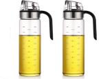Wolblix Oil Dispenser Bottle, Auto Flip Oil bottles for kitchen, 18 OZ Olive Oil Dispenser with Leakproof Cap, Easy Clean Oil and vinegar dispenser set of 2