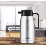 Milton Omega 700 Thermosteel Vacuum Insulated 24 Hours Hot or Cold Carafe, 700 ml, Silver | 100% Leak Proof | Easy to Carry | Ideal for Tea | Coffee | Juice | Water