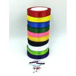 CRAFT WAFT CLOUDED HOBBIES 1/2 INCH Multi Color Satin Ribbons 100 MTRS 10 ROLL 10 MTRS Each (Blood Red Lime Yellow Blue Basil Green Salmon Pink Golden Yellow Black White Lime Green Indigo)