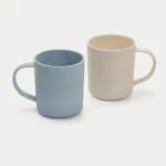 Red Butler 2 Piece Bamboo Fibre Cup, Eco-Friendly Unbreakable Reusable 375ml Drinking Cups for Home & Office Use - Stain-Resistant & Dishwasher Safe Coffee Cup (Multicolour)