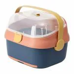 Adore Advanced Tornado 2in 1 Baby Bottle Drying Rack & Storage Box with Lid & Handle-Pink