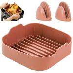 Hasthip Pink Air Fryer Reusable Pot With 2 Anti-Scald Oven Mitt