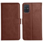 Profov Samsung A71 Flip Back Cover, Full Body Protection Wallet Style Magnetic Closure Leather Flip Cover Case for Samsung Galaxy A71 (Brown)