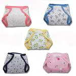 Baybee Multicolor Washable Reusable Cloth Diaper Nappies With Velcro For Babies (0-3 M) Size XS 10 pcs