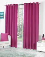 JAMUWAL Pink Polyresin Solid Door Curtain Size 7 feet Pack of 2