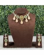 Jn Handicraft Alloy Copper-Plated Green Jewel Set For Women And Girls