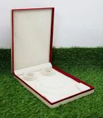 atorakushon Large Pendant/Necklace Set Earring Ring Bracelet Gift Box Display Case Wedding Jewelry Storage Holder Beige for Long Pearl Chain for Engagement