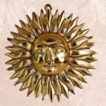 WELNO Metal Sun Suraj Surya Idol for Vastu, Good Luck, Success, and Prosperity - Infuse Your Home with Positive Energy(GOLD)