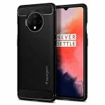 Spigen Rugged Armor Matte Black Thermoplastic Polyurethane Back Cover Case Compatible with OnePlus 7T 7.62 x 1.02 x 15.24 cm