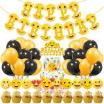 Zyozique Emoji Birthday Decorations for Birthday, Party Supplies for Boys and Girls, Emjoi Theme Party Favors for Kids - Emogies, Smiley Decor (Pack of 37)