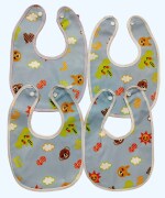 Maalove Waterproof Baby Feeding Bibs/Apron Blue Pack of 4