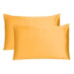 Riara Comfortable Soft Pillow Cover Satin Pillowcase Silky Silk for Hair & Skin Home Decor , Apricot Tan (Lumber Size, 16