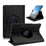S-Hardline Samsung Galaxy Tab S6 T865 10.5 Inch Black Leather Shockproof 360 Degree Rotate Flip Cover