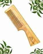 WITSOUL Kachhi Neem Wood Comb/handle comb/Anti-Dandruff Comb For Men And Women/Brown color