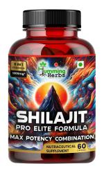 Humming Herbs Shilajit Elite Capsules - 1200mg Natural Energy & Vitality Boost with 6-in-1 Potent Herbal Formula - Pure Himalayan Extract, Ashwagandha, Cordyceps - Immune & Performance Support - 60 Capsules