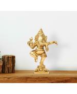 Raaga Handicrafts Boutique Gold Toned Dancing Natraj Ganesha Idol