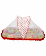 Mee Mee Baby Mattress Set with Mosquito Net and Pillow (Red) (MM-1429 B_Red) (599.0mm L X 132.0mm W)