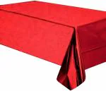 Crackles Red Shiny Foil Solid Color Reusable Table Cover 1.37mX1.83m for Party